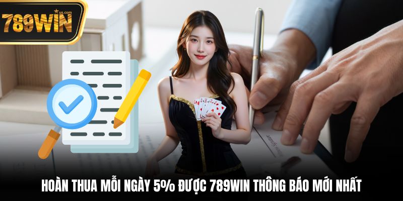 Thông báo ưu đãi 789WIN – Lưu trữ 2025 6 Hoàn thua mỗi ngày 5% được 789win thông báo đã đăng năm 2025